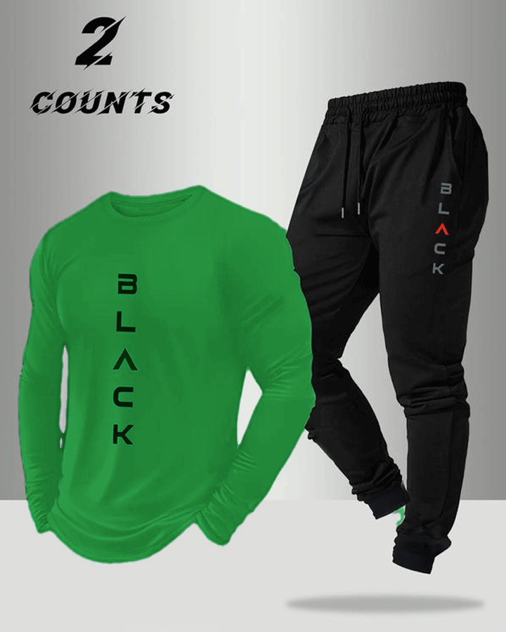 Two-Piece Set Men's Solid Color Long Sleeve Hoodie & Pants