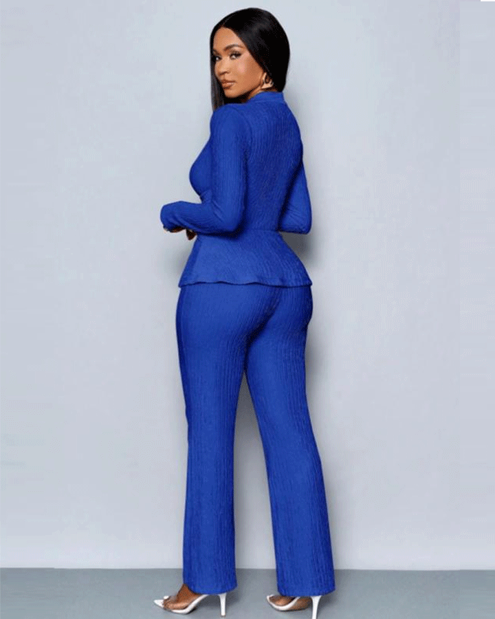 Women's Apricot Color Elegant V Neck Long Sleeve T-Shirt And Wide Leg Pants Two Piece Set 124697734