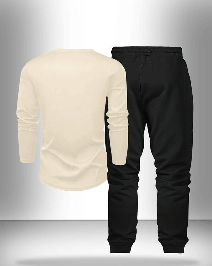 Two-Piece Set Men's Solid Color Long Sleeve Hoodie & Pants